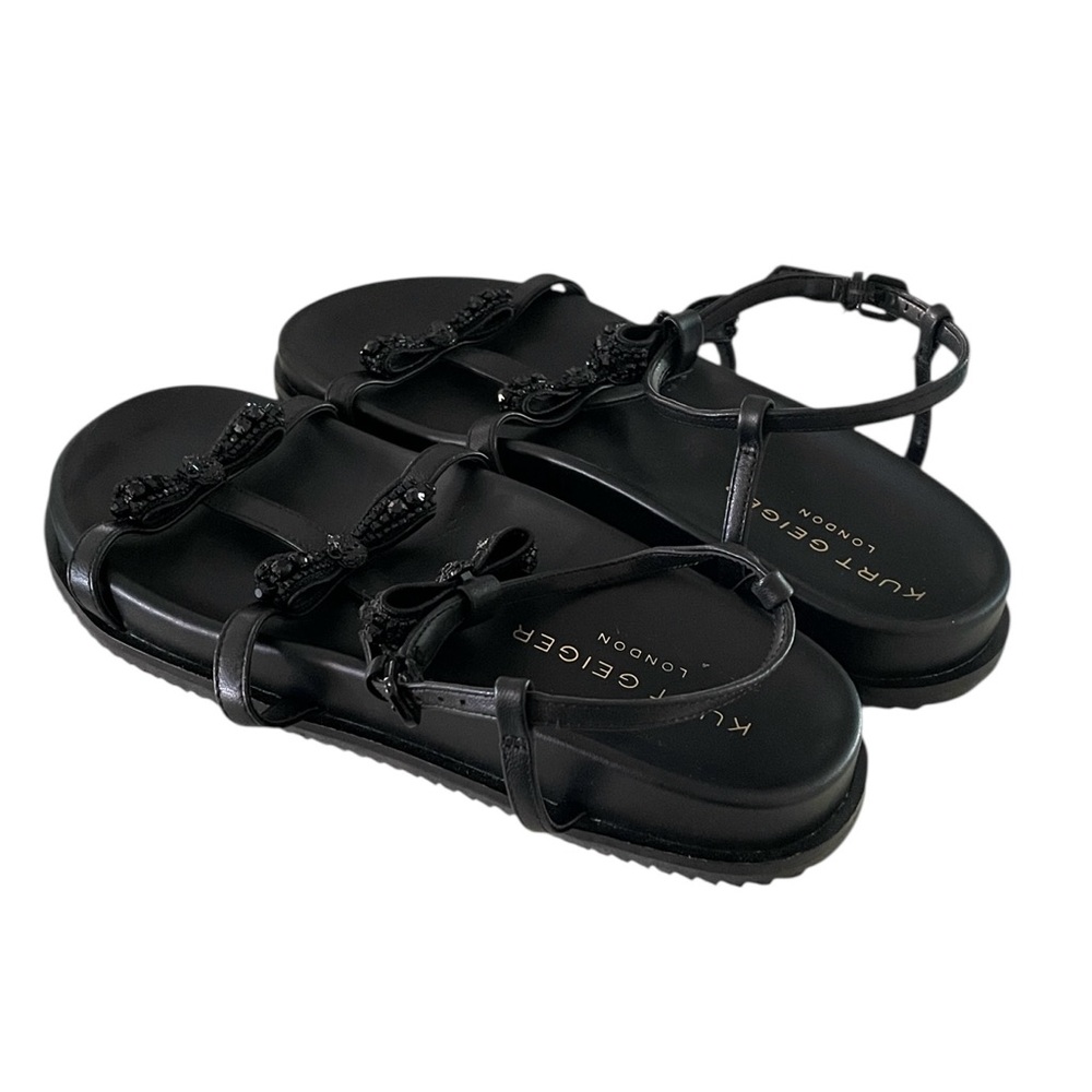 Kurt Geiger London Women's Black Embellished‎ Pierra Drench Sandals Size EU39 - Picture 3 of 8